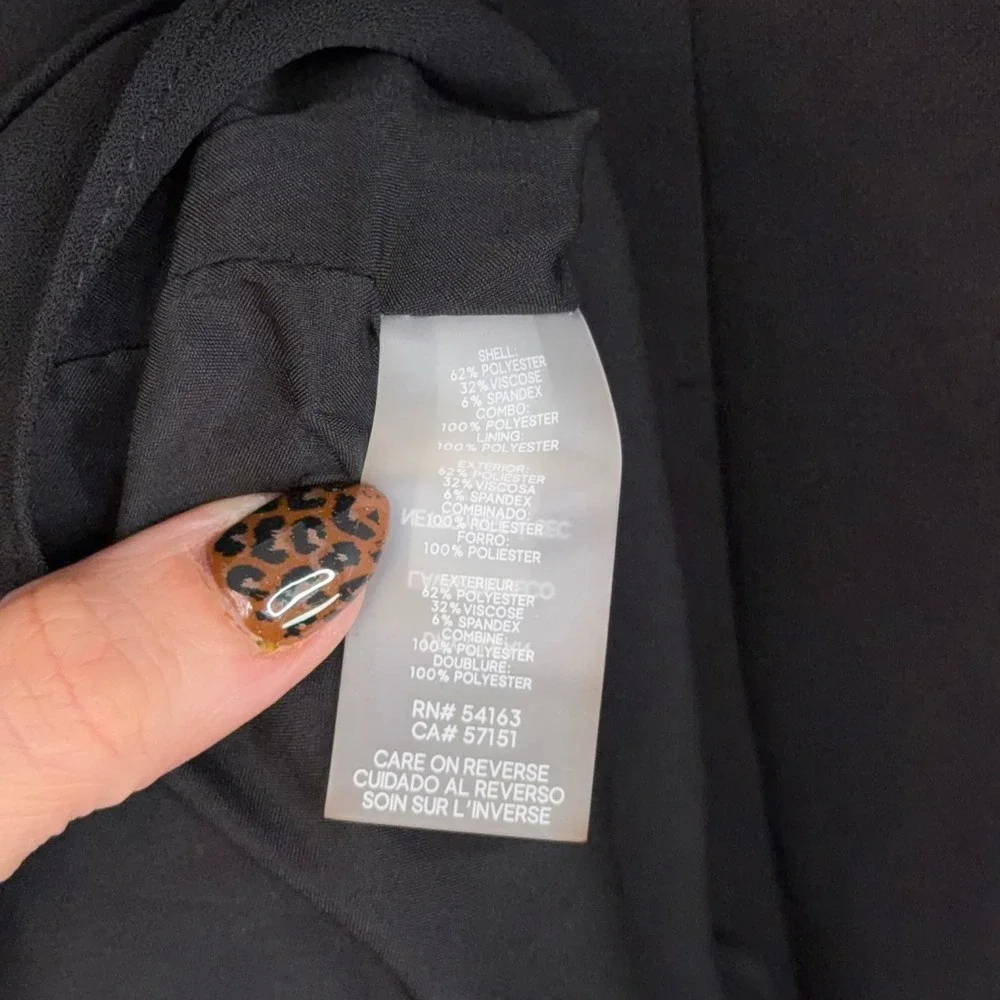 Karl Lagerfeld Blazer Dress Womens 16 Black Ruffle Hem Double Breasted Career
